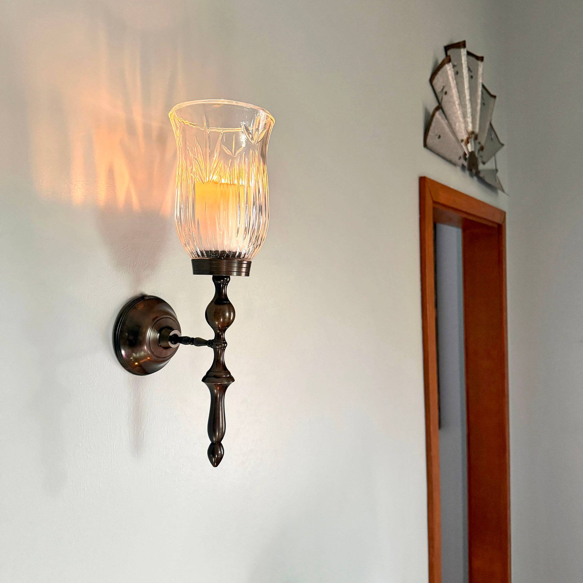 Alt View 4. Things2Die4 - Wall Candle Sconce Bronze Finish Lead Crystal Glass 15 in Metal and Glass - Bronze.