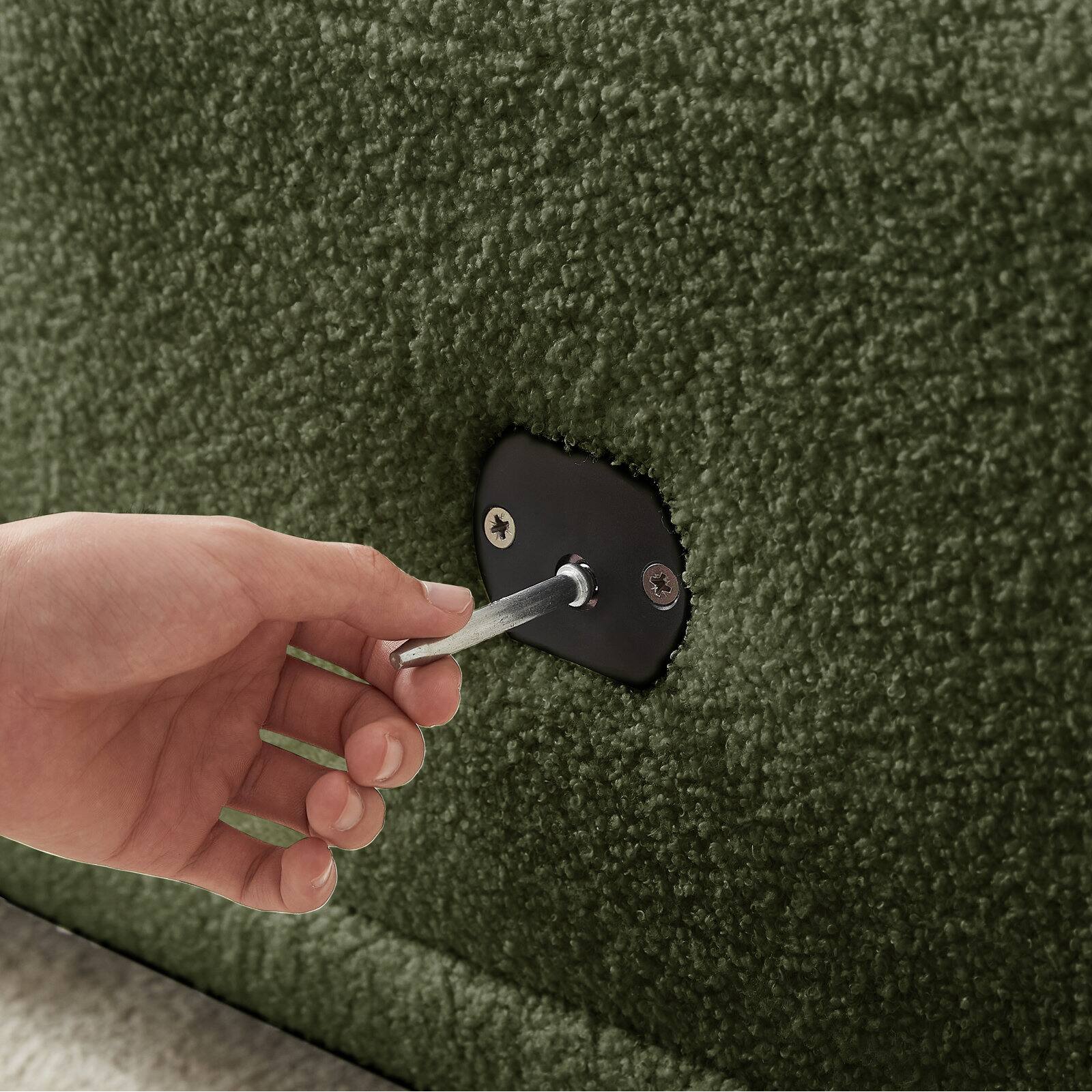 Back. Electra Tech Xpress - Sectional Sofa Couch,Convertible U Shaped Sectional for Living Room,Modular L Shaped Couch with Removable Ottoman - Green.