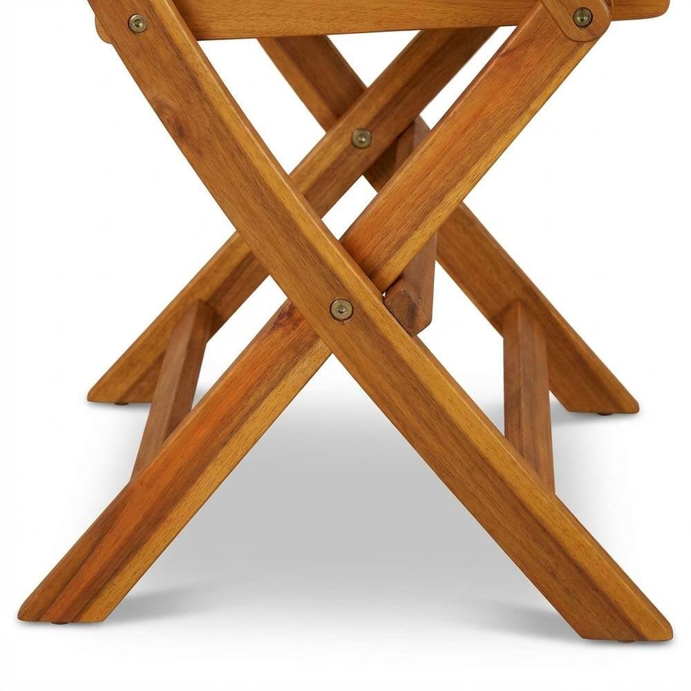 Left. Outdoor Escape - Wooden Patio Chair, Oil Finish Set of 2 - Durable Frame and Comfortable Seating - Brown.