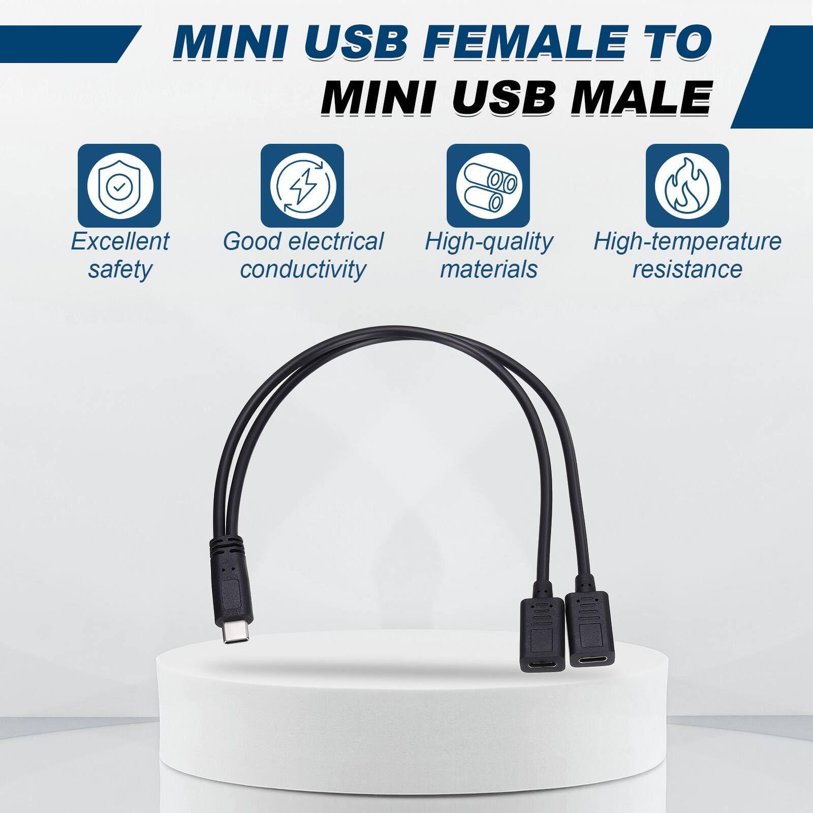 MINI USB FEMALE TO MINI USB MALE

Excellent safety
Good electrical conductivity
High-quality materials
High-temperature resistance