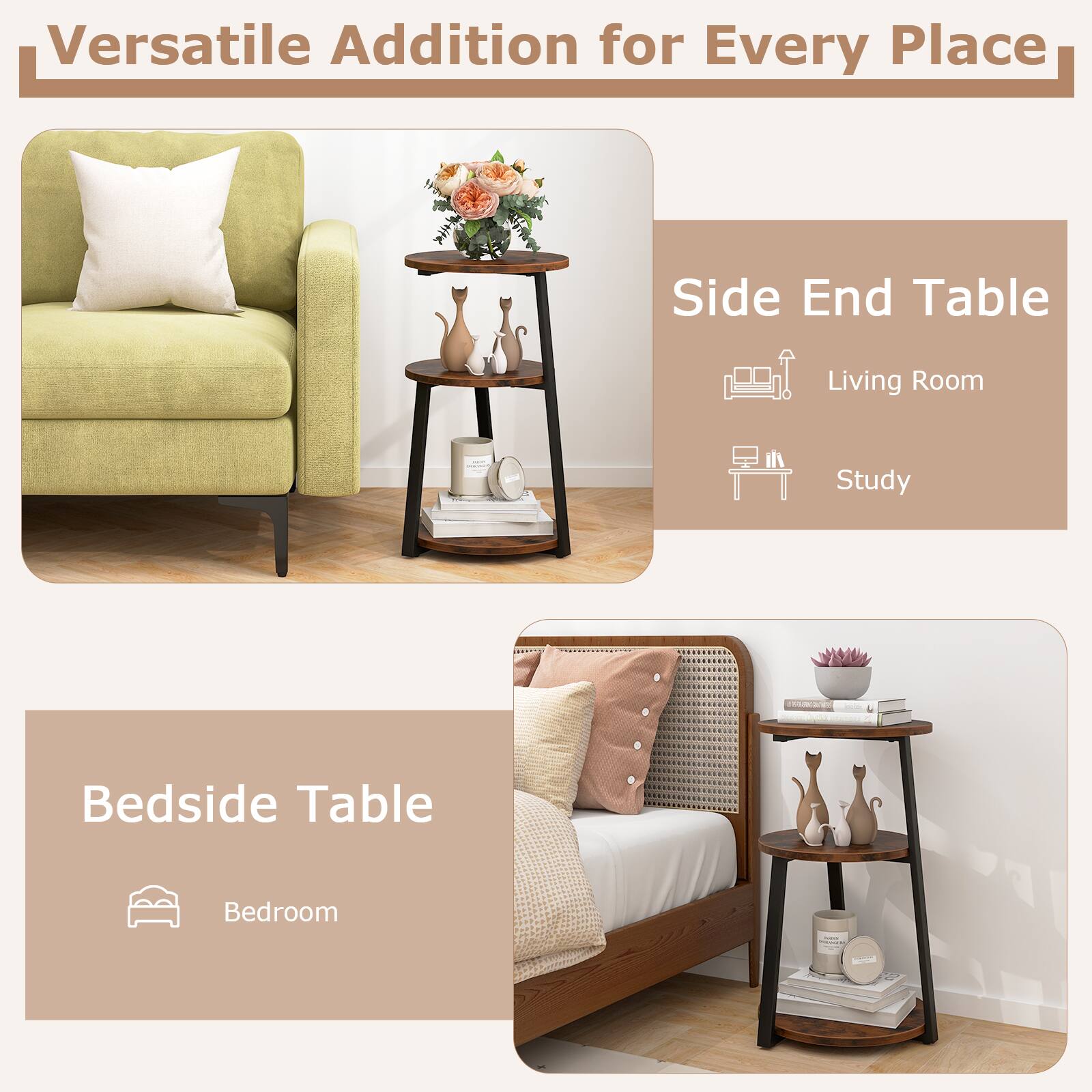 Versatile Addition for Every Place
Side End Table
Living Room
Study
Bedside Table
Bedroom