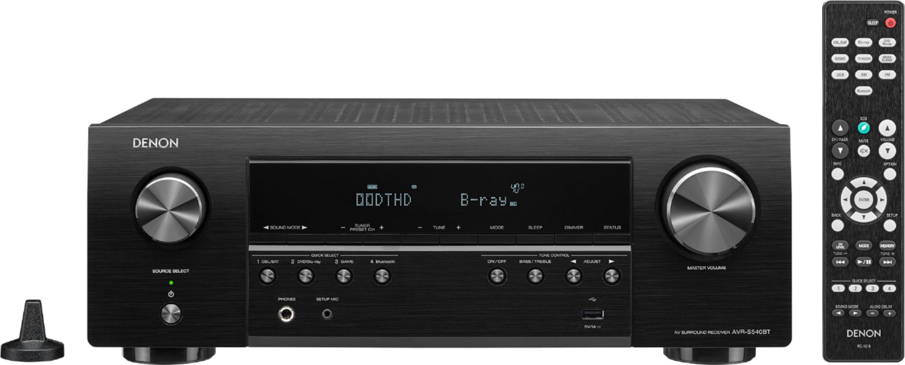 stil Kolibrie vijver Denon AVR-S540BT Receiver, 5.2 channel, 4K Ultra HD Audio and Video, Home  Theater System, built-in Bluetooth and USB Black AVR-S540BT - Best Buy