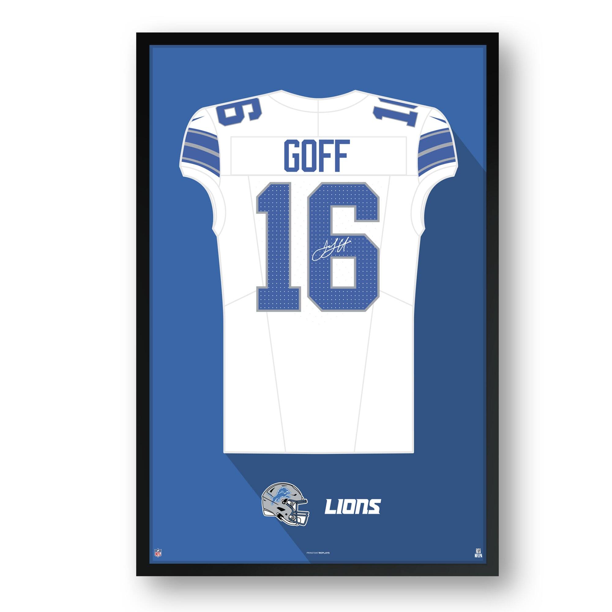 Jared Goff Detroit Lions 14" x 20" Away Jersey Framed Art Print