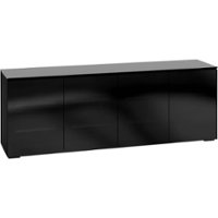 Salamander Designs - Chameleon TV Cabinet for Most TVs Up to 90" - Black Oak/Black Glass/Smoked Glass - Front_Zoom