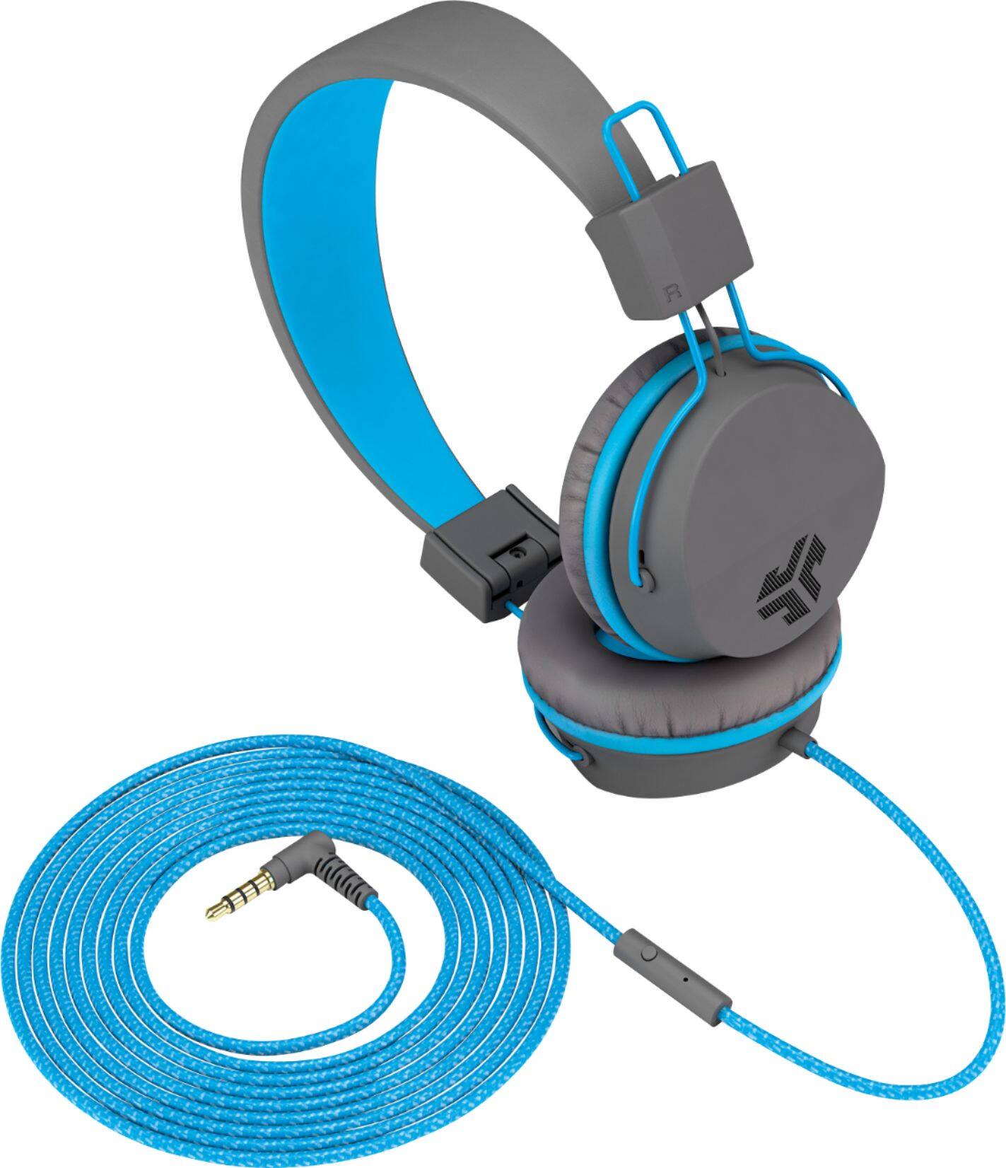 Alt View 13. JLab - JBuddies Studio On-Ear Kids Wired Headphones - Gray/Blue.