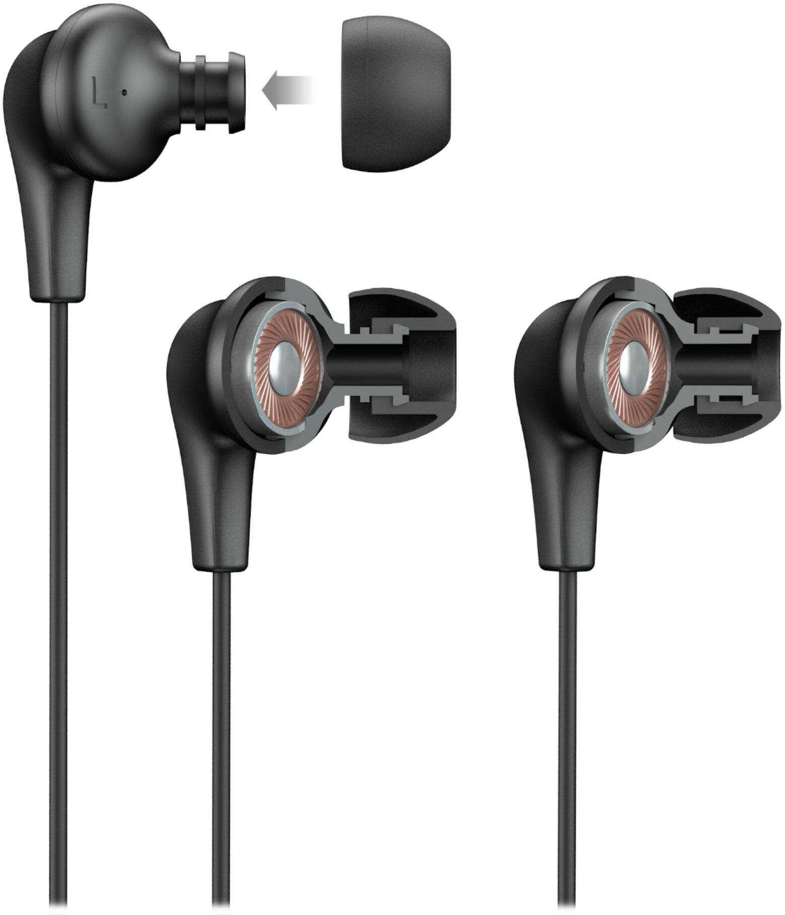 Alt View 14. JLab - JBuds Pro Signature Wired Earbud Headphones - Black.