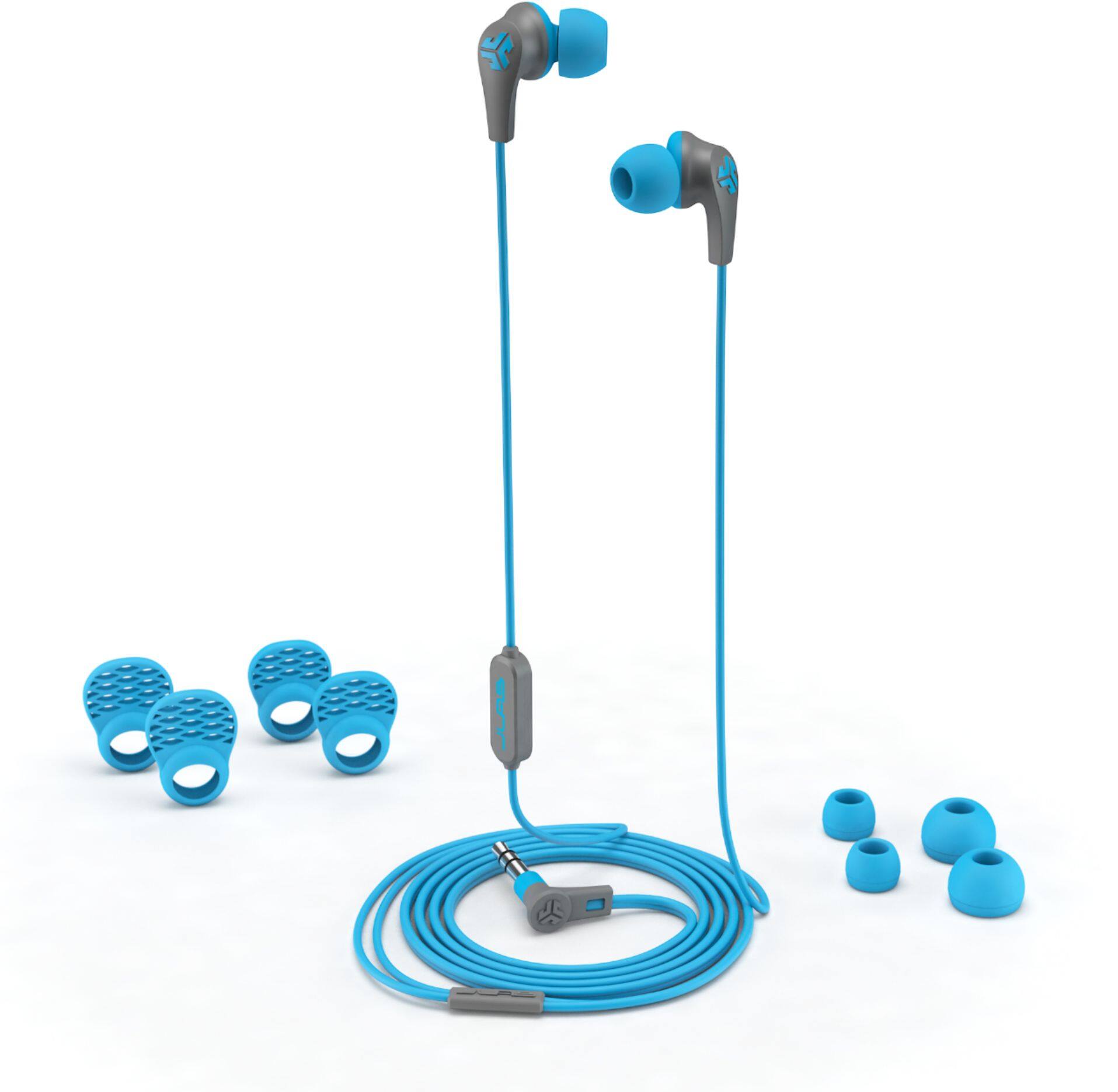 Alt View 12. JLab - JBuds Pro Signature Wired Earbud Headphones - Gray/Blue.