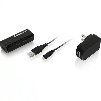 Front. IOGEAR - GWU637 IEEE 802.11n Universal WiFi N Transmitter Ethernet to WiFi N Adapter - Black.