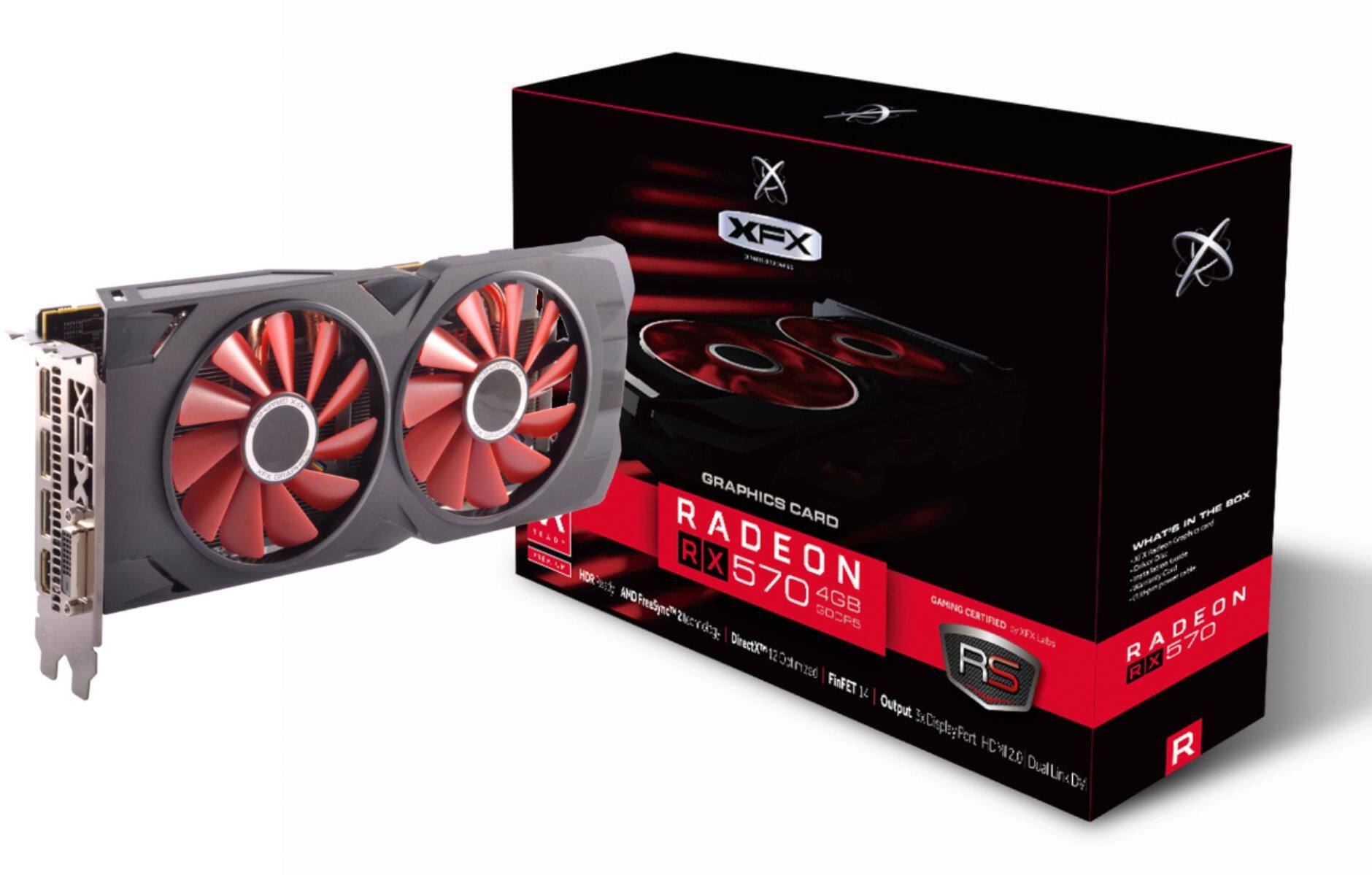 Alt View 14. XFX - RS AMD Radeon RX 570 XXX Edition 8GB GDDR5 PCI Express 3.0 Graphics Card - Black/Red.