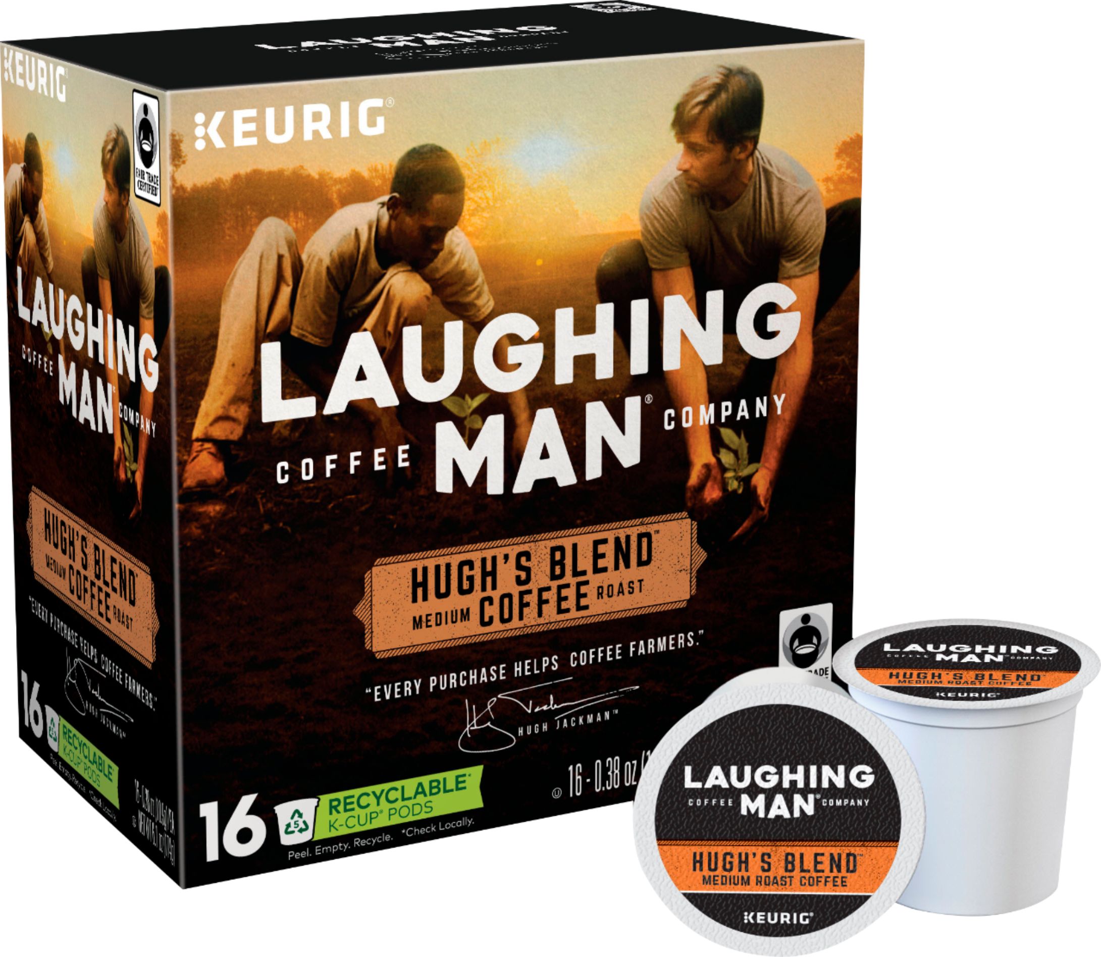 Laughing Man Hugh's Blend KCup Pods (16Pack) 5000196223
