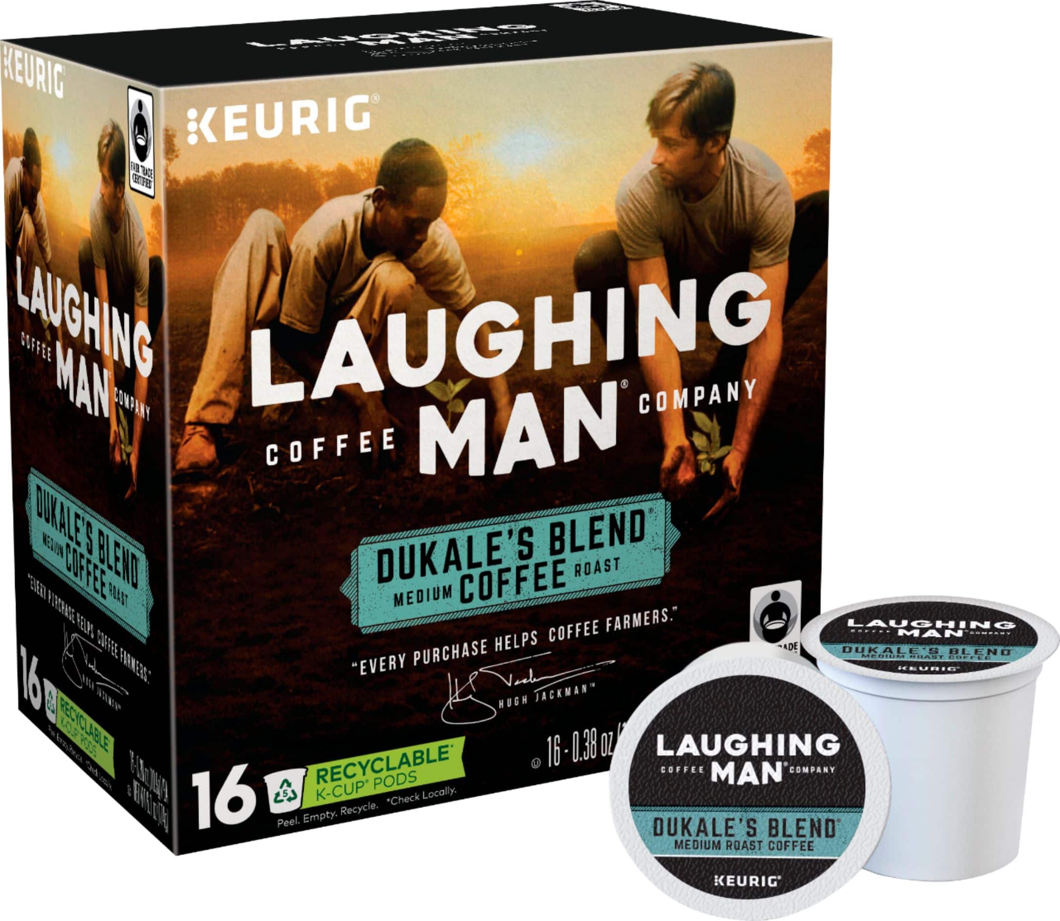 Front. Laughing Man - Dukale's Blend K-Cup Pods (16-Pack).