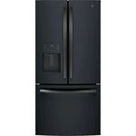 GE - 17.5 Cu. Ft. French Door Counter-Depth Refrigerator - Black Slate - Front_Standard