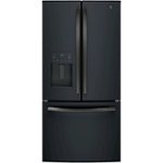 Front Zoom. GE - 17.5 Cu. Ft. French Door Counter-Depth Refrigerator - Fingerprint resistant black slate.