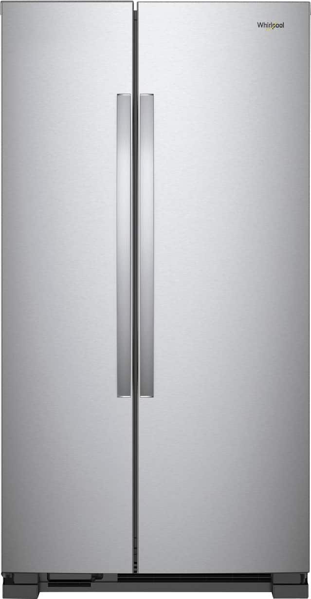 Front. Whirlpool - 25.1 Cu. Ft. Side-by-Side Refrigerator - Stainless Steel.