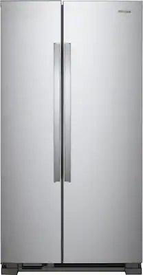 Front. Whirlpool - 25.1 Cu. Ft. Side-by-Side Refrigerator - Stainless Steel.