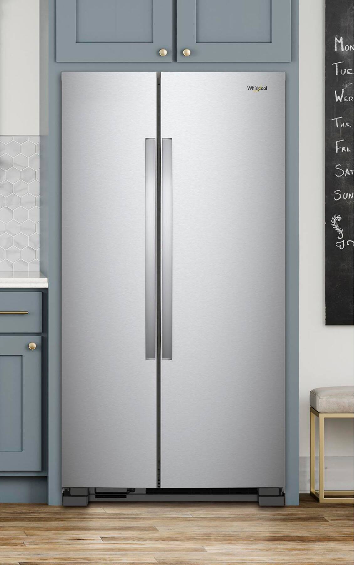 Alt View 11. Whirlpool - 25.1 Cu. Ft. Side-by-Side Refrigerator - Stainless Steel.