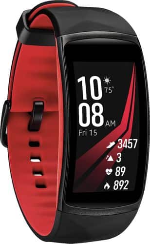 Samsung - Geek Squad Certified Refurbished Gear Fit2 Pro Fitness Watch (Small)-Angle_Standard 