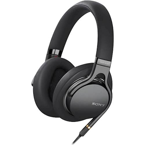 Left View: Sony - 1AM2 Wired Over-the-Ear Hi-Res Headphones - Black