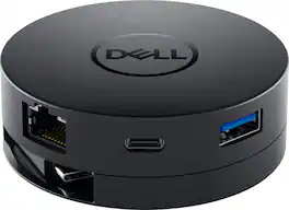 Dell - USB-C Mobile Adapter - DA300 - 6-in-1 Adapter - Type C Laptop Compatible - Dock and Adapter - Black