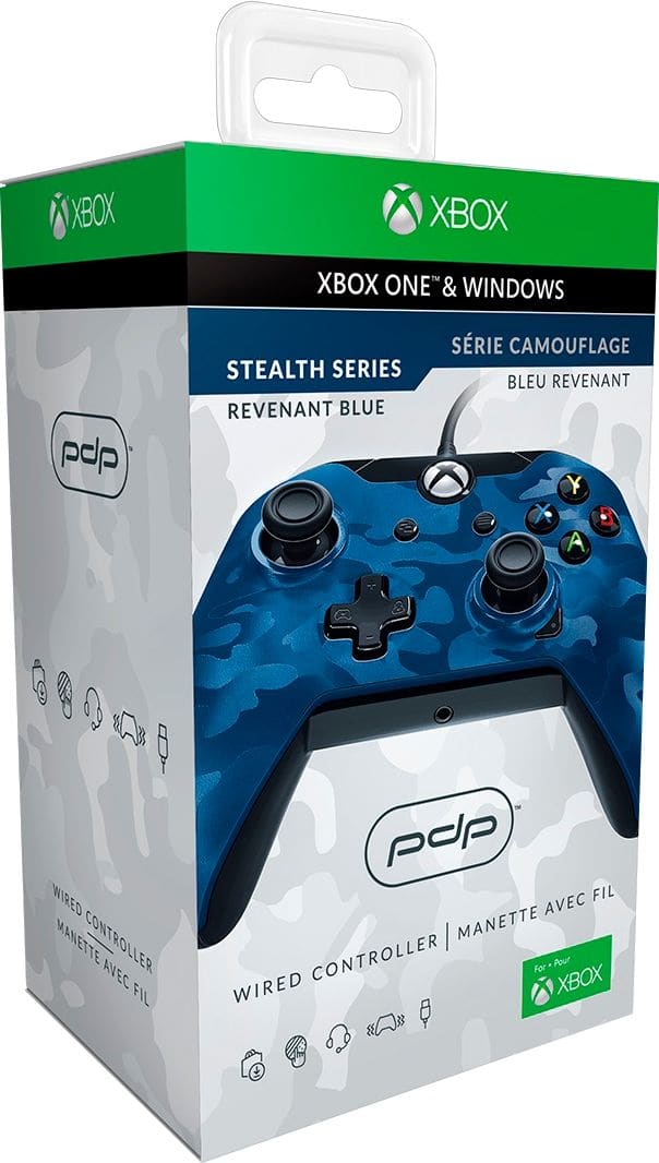 Alt View 11. PDP - Stealth Series Controller for PC, Xbox One, Xbox One S and Xbox One X - Revenant Blue.