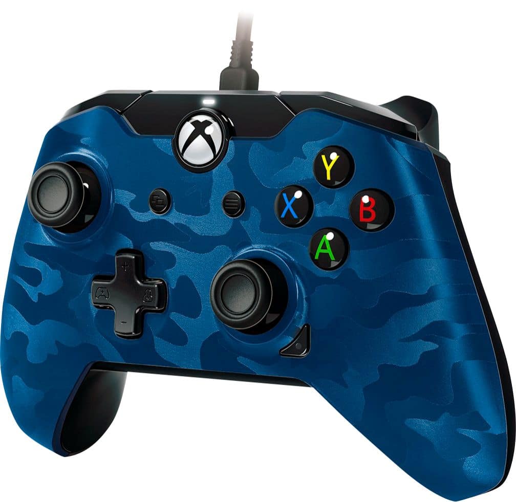 Left. PDP - Stealth Series Controller for PC, Xbox One, Xbox One S and Xbox One X - Revenant Blue.