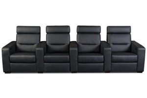 Salamander Designs AV Basics 4 Seat Row - Black - Front_Zoom