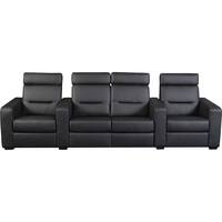 Salamander Designs AV Basics TC3 Straight 4 Seat Power Recline Home Theater Seating with Middle Loveseat Black TC3 P BL BK 42S Best Buy
