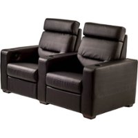 Salamander Designs - AV Basics TC3 Straight 2-Seat Power Recline Home Theater Seating - Black - Left_Zoom