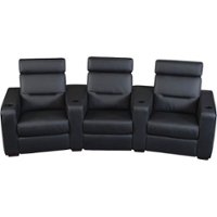 Salamander Designs - AV Basics TC3 Curved 3-Seat Power Recline Home Theater Seating - Black - Front_Zoom