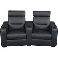 Salamander Designs - AV Basics TC3  Curved 2-Seat Power Recline Home Theater Seating - Black - Front_Zoom