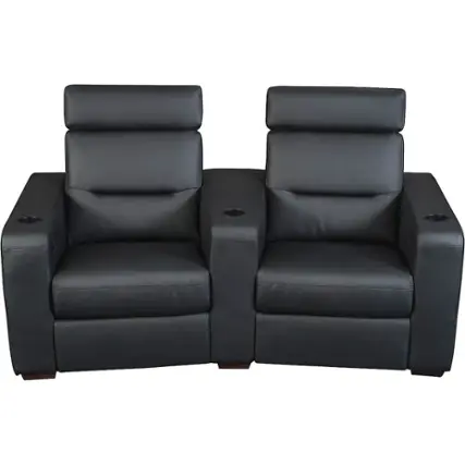 Front. Salamander Designs - AV Basics TC3  Curved 2-Seat Power Recline Home Theater Seating - Black.