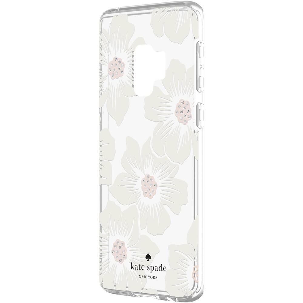 Front. kate spade new york - Case for Samsung Galaxy S9 - Cream With Stones/Hollyhock Floral Clear.