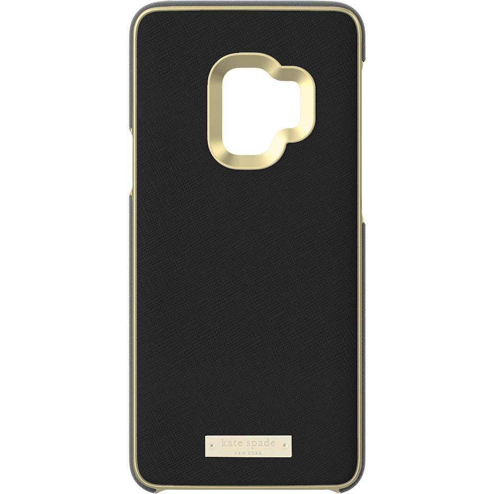 Alt View 3. kate spade new york - Wrap Case for Samsung Galaxy S9 - Saffiano Black / Gold Logo Plate.