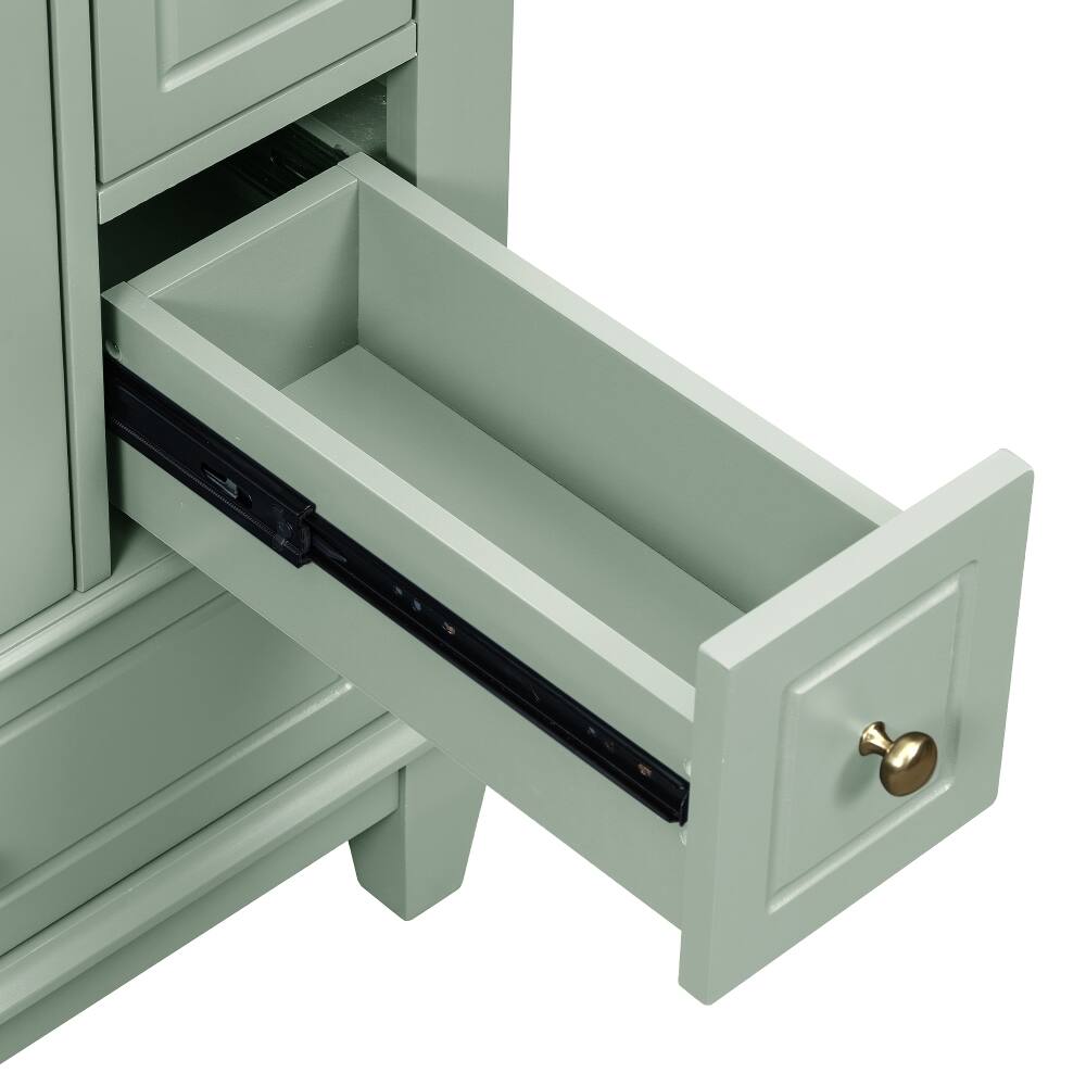Alt View 6. Loheer - Loheer 24 Inch Bathroom Vanity with Sink Green Freestanding Vanity Cabinet Modern Sink Cabinet for Small Bathrooms - Green.