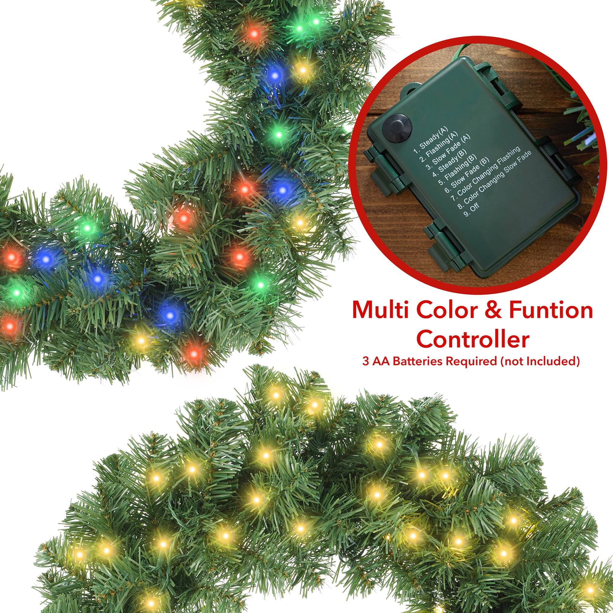 Steady(A)  
Fade (A)  
1. Steady(A)  
2. Fade (A)  
3. Slow Steady(B)  
4. Flashing Slow Fade  
5. Slow Color Changing  
6. T Color  
7. Multi Color & Function Controller  
8. Off  
9. Of  

3 AA Batteries Required (not Included)