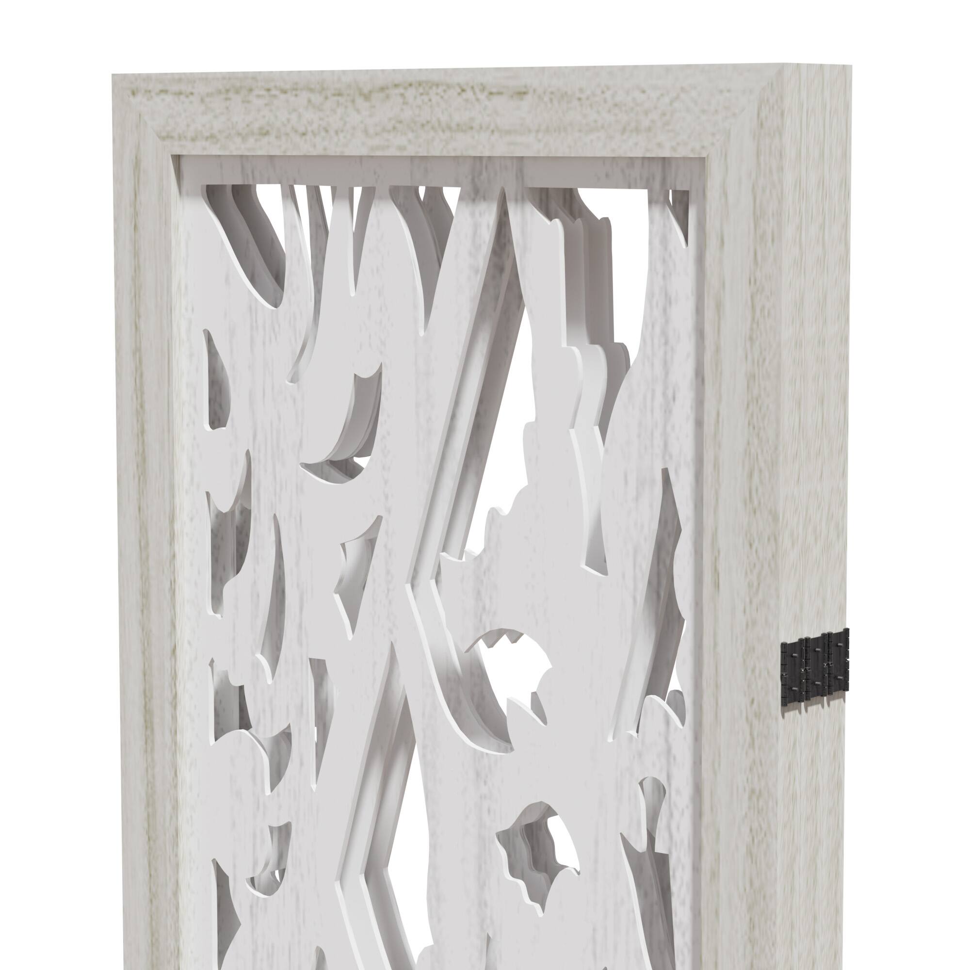 Left. PexFix - Room Divider, 3-Panel Freestanding Wood Screen, 67 in. H Rotation and Folding Privacy Screen for Office, Bedroom - White.