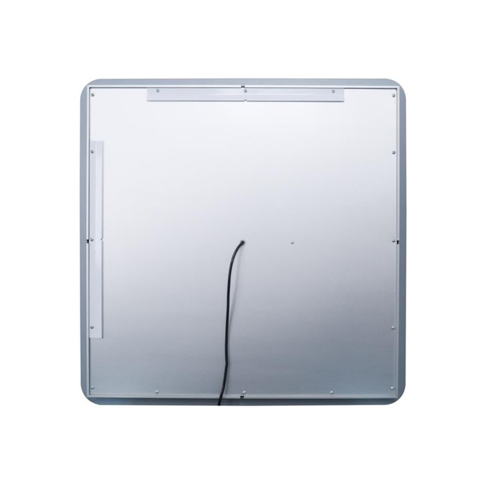 Back. Elegant Decor - Genesis 30in x 30in soft edge LED mirror - Glossy White.