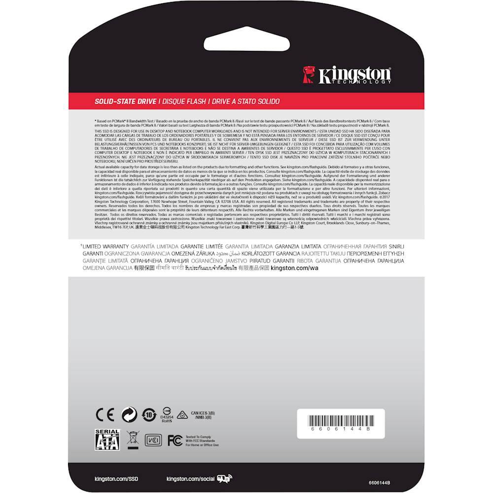 Alt View 12. Kingston - A400 960GB Internal SATA Solid-State Drive - Black.