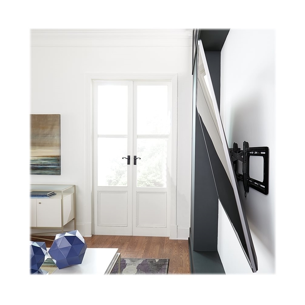 Angle View: Best Buy essentials™ - Full Motion TV Wall Mount for Most 19–50" TVs - Black