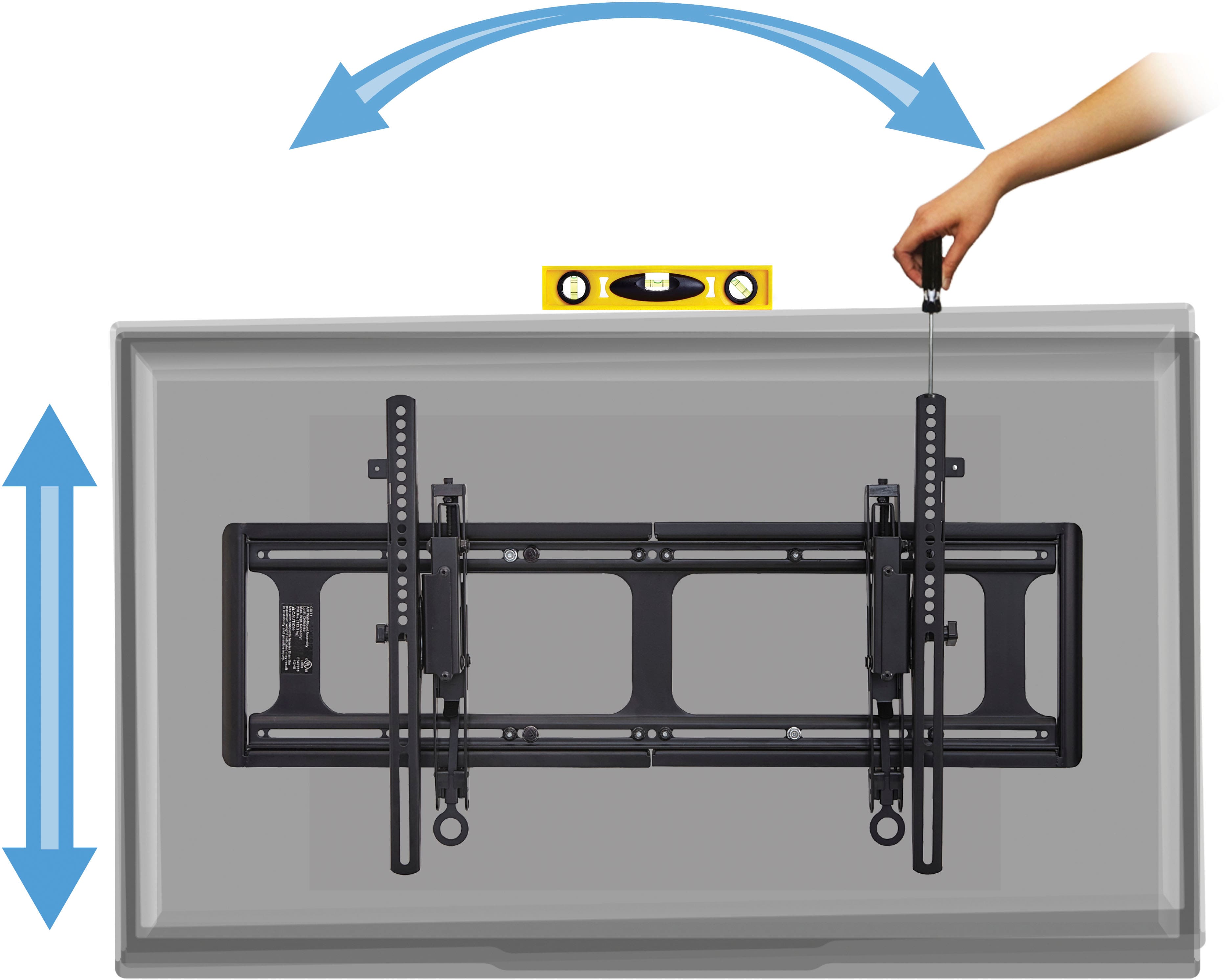 SANUS Elite Advanced Tilt TV Wall Mount For Most 46 95 TVs Extends 5.9  for Easy Cable Access and Max Tilt Black BXT3-B1 - Best Buy