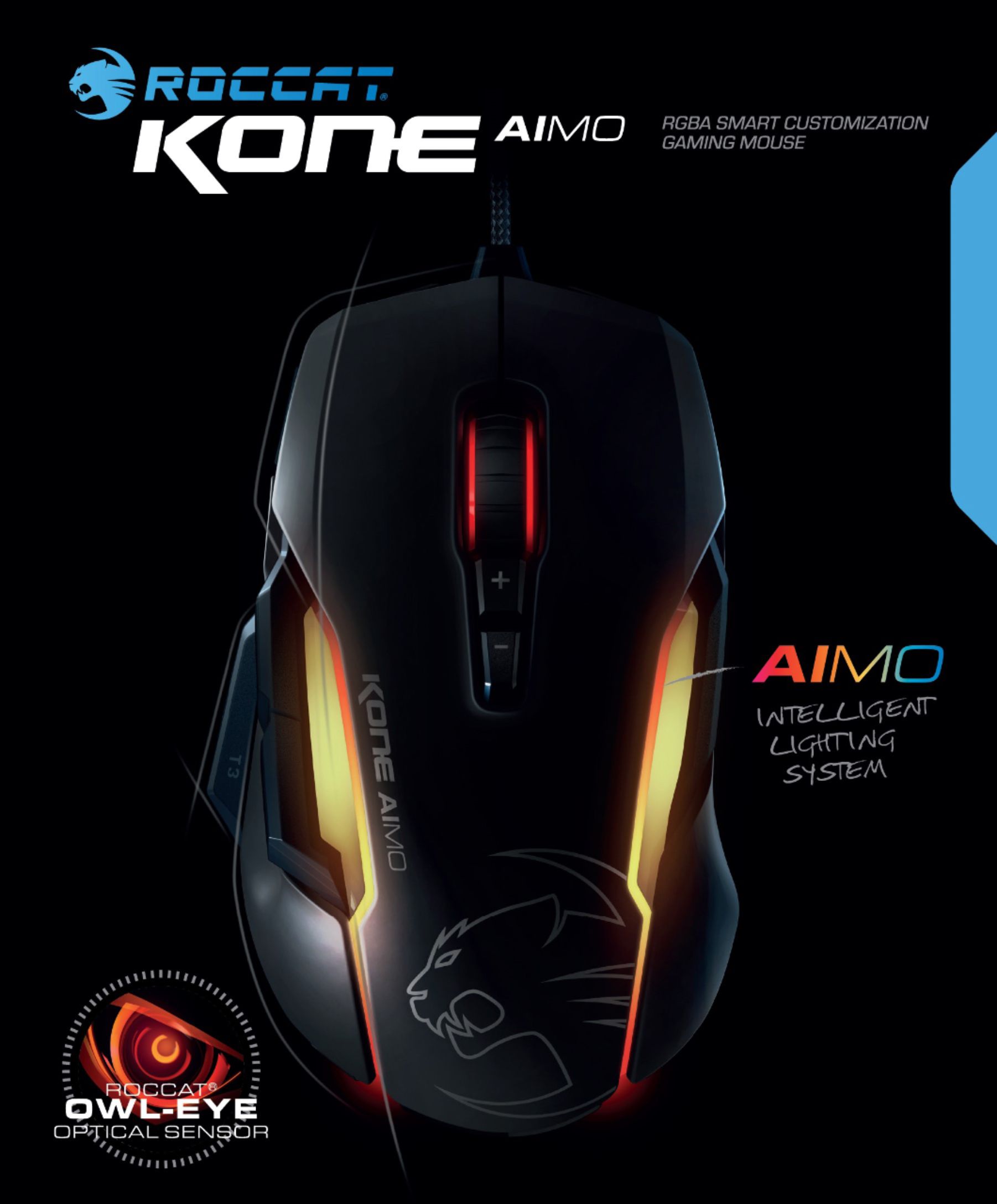 Roccat Kone Aimo Wired Optical Gaming Mouse Black Roc 11 815 Bk Best Buy
