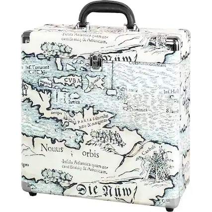 Front. Victrola - Storage Case for Vinyl Turntable Records - Map.