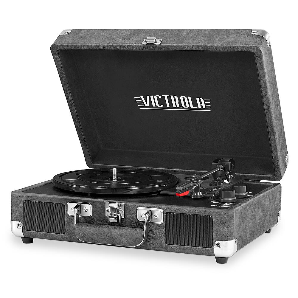 Alt View 12. Victrola - Bluetooth Stereo Turntable - Gray.