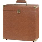 Front Zoom. Victrola - Storage Case for Vinyl Turntable Records - Brown.