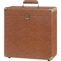 Victrola - Storage Case for Vinyl Turntable Records - Brown - Front_Zoom