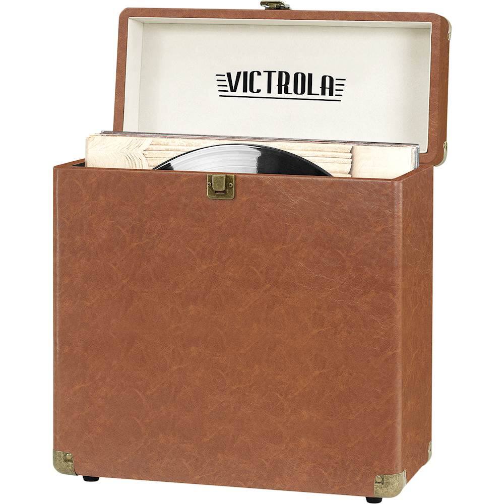 Alt View 11. Victrola - Storage Case for Vinyl Turntable Records - Brown.