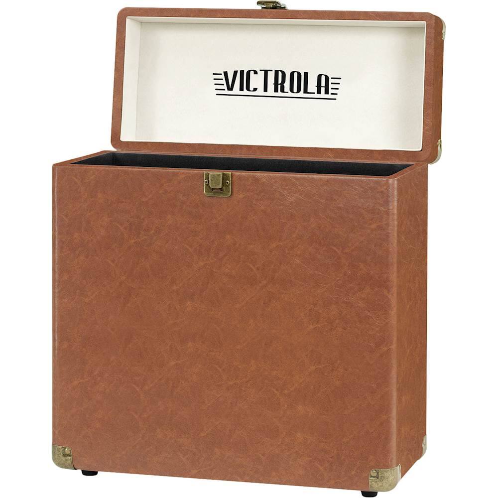 Alt View 12. Victrola - Storage Case for Vinyl Turntable Records - Brown.