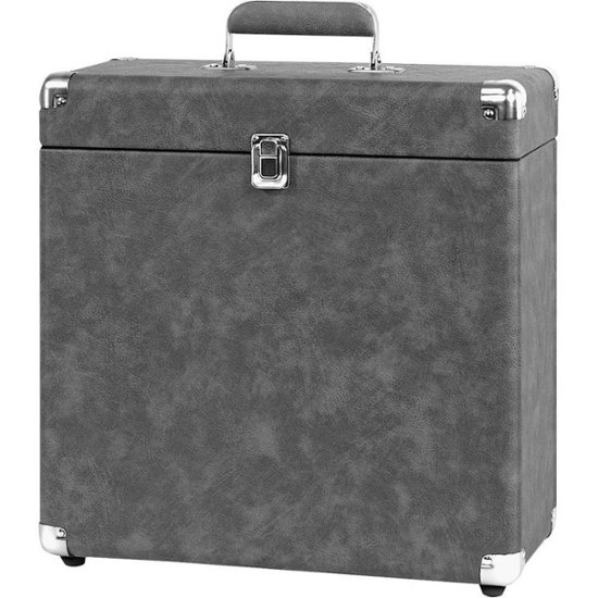 Front Zoom. Victrola - Storage Case for Vinyl Turntable Records - Gray.