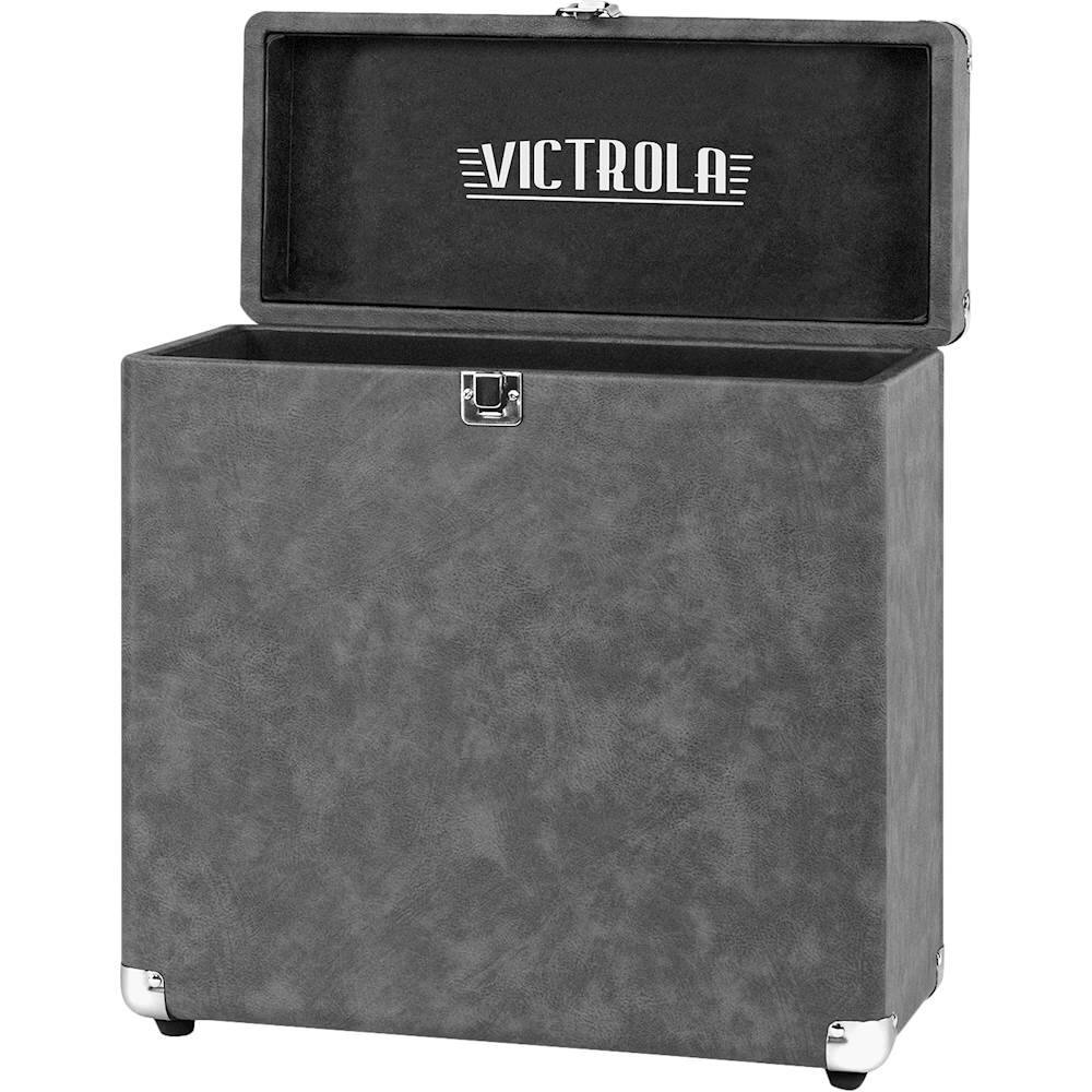Alt View 12. Victrola - Storage Case for Vinyl Turntable Records - Gray.