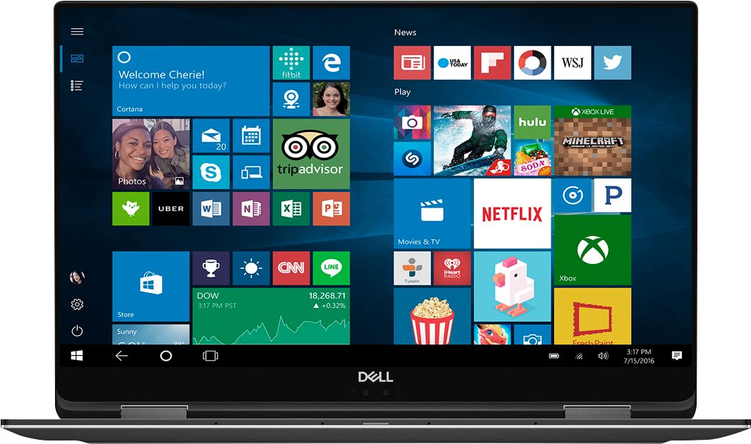 Dell - XPS 2-in-1 15.6" 4K Ultra HD Touch-Screen Laptop - Intel Core i7 - 16GB Memory - AMD Radeon RX Vega M - 256GB SSD - Black